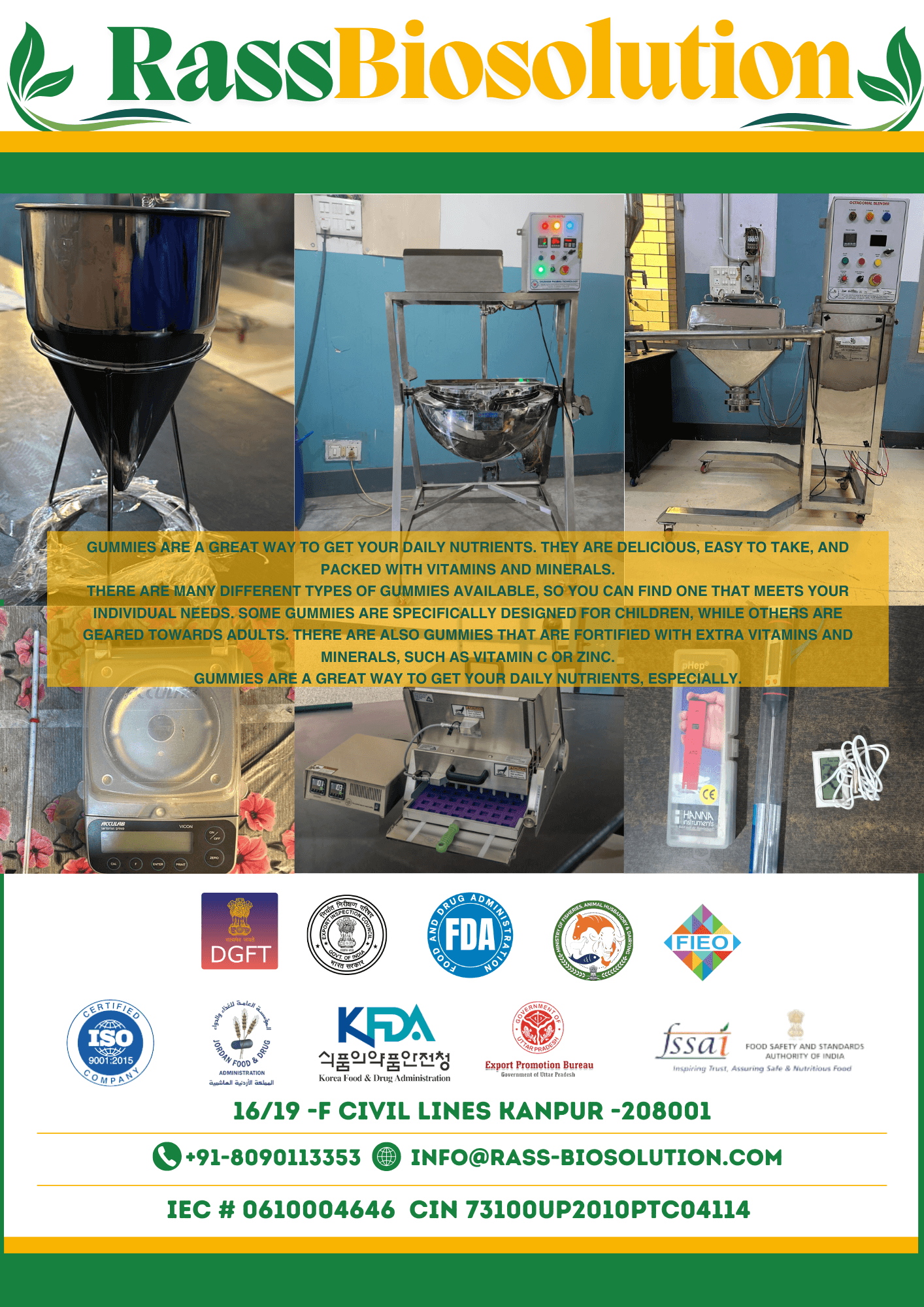 Functional confectionaries equipment Functional confectionaries equipment